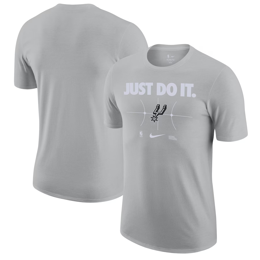 Men 2024 NBA San Antonio Spurs grey Tshirts->nba t-shirts->Sports Accessory